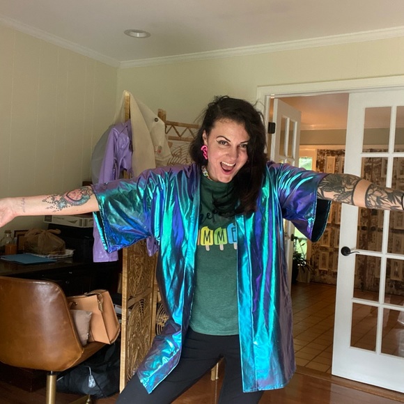 1 Etsy ThatElectricTouch Holographic Iridescent Kimonos Fit A Size L Female $135 - Picture 17 of 17